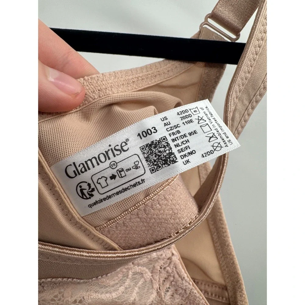 Glamorise‎ Magiclift Full Figure Minimizer Bra Womens 42DD Cafe Wire-Free NWOT